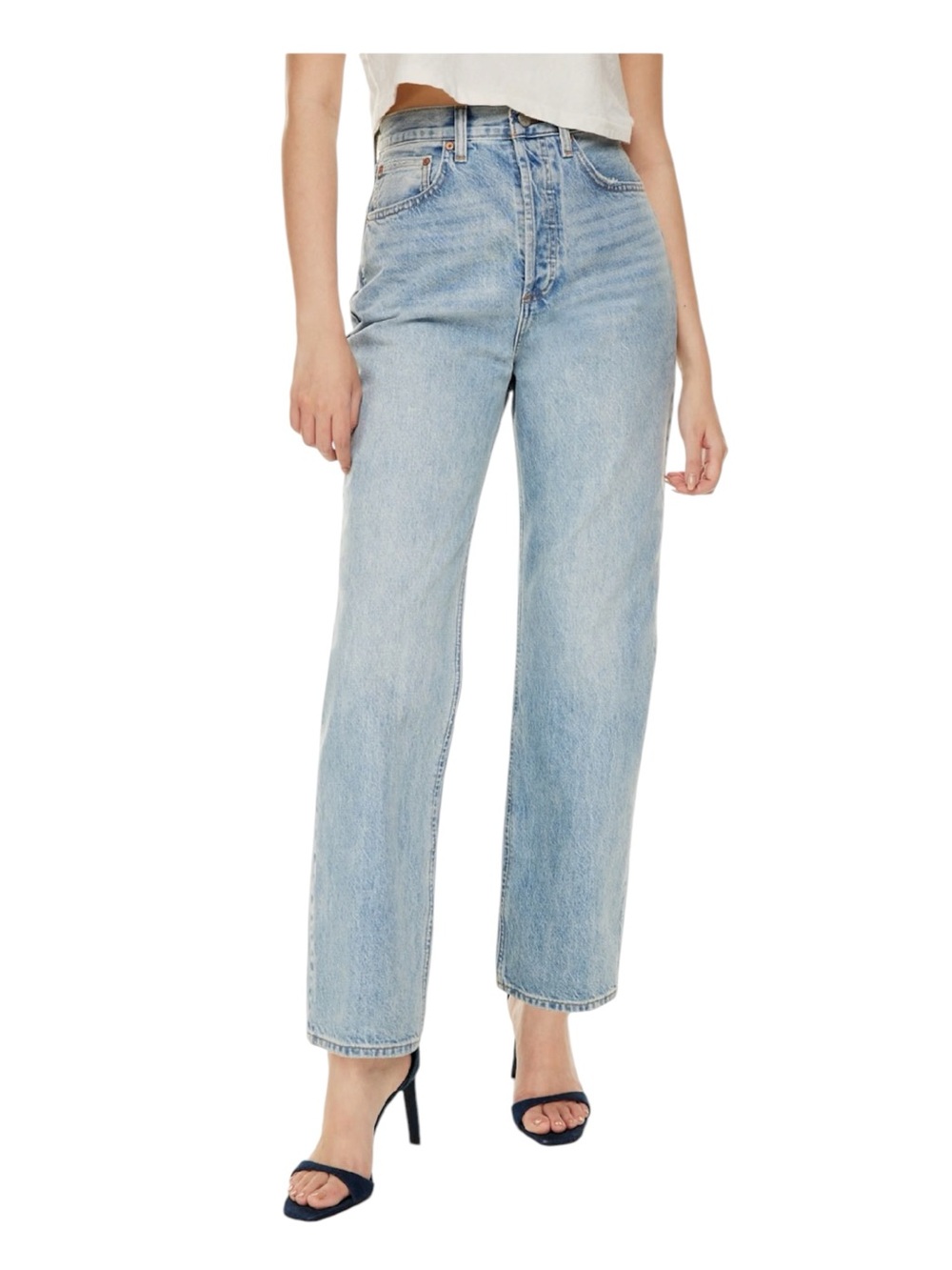 Aritzia Denim Forum The Joni High Rise Loose 29L Jeans in Light Wash Size 26